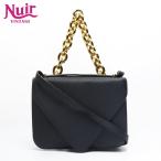 ボッテガヴェネタ BOTTEGAVENETA ショルダーバッグ レザー マウント エンベロープ チェーン ブラック【中古】