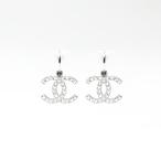 シャネル CHANEL ピアス 09P 2009 ココマーク ラインストーン シルバー【中古】