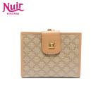 セリーヌ CELINE 二つ折り財布 マカダム PVC ベージュ【中古】