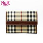 ショッピングBURBERRY バーバリー BURBERRY 二つ折り財布 ノバチェック PVC ベージュ【中古】