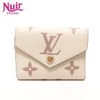 ルイ・ヴィトン LOUIS VUITTON 三つ折り財布 バイカラー モノグラム アンプラント ポルトフォイユ ヴィクトリーヌ M80086 2020年製 ベージュ【中古】