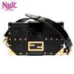 フェンディ FENDI ショルダーバッグ バゲットハードトランク ズッカ ブラック【中古】