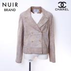 ショッピングCHANEL シャネル CHANEL ジャケット Size:38 牛革 スエード レザー  ダブル 00C 2000年 ベージュ【中古】