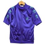 adidas Adidas полный Zip короткий рукав джерси to зеркальный . il Logo вышивка violet голубой женский M(02845