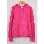NIKE полный Zip тренировочный парка розовый × белый one отметка Logo вышивка женский L соответствует 