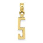 10K Yellow Gold Milestone Anniversary Birthday Number 5, Block Style Small