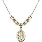 Bonyak Jewelry 18 Inch Hamilton Gold Plated Necklace w/ 6mm Gold Filled Bea