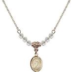 Bonyak Jewelry 18 Inch Hamilton Gold Plated Necklace w/ 4mm White April Bir