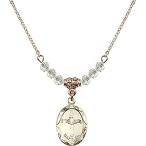 Bonyak Jewelry 18 Inch Hamilton Gold Plated Necklace w/ 4mm White April Bir