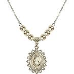 Bonyak Jewelry 18 Inch Hamilton Gold Plated Necklace w/ 6mm Gold Filled Bea