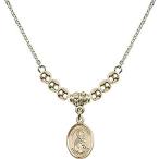 Bonyak Jewelry 18 Inch Hamilton Gold Plated Necklace w/ 4mm Gold Filled Bea