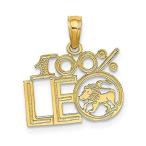 14K Yellow Gold"100% Leo" Pendant