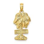 14K Yellow Gold Sanibel On Palm Tree Pendant