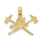 14K Yellow Gold Fire Department Insignia Pendant