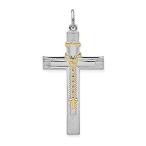 Ryan Jonathan Fine Jewelry Sterling Silver and Gold Tone Rosary on Cross Pe