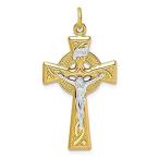 Ryan Jonathan Fine Jewelry Sterling Silver and Gold Tone Crucifix Pendant