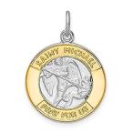 Ryan Jonathan Fine Jewelry Sterling Silver and Gold Tone St. Michael Medal