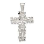 Ryan Jonathan Fine Jewelry Sterling Silver Satin Finish Diamond-Cut Cross P