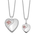 Ryan Jonathan Fine Jewelry Sterling Silver and Satin Rose Heart Locket and