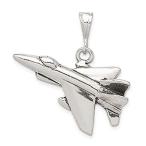 Ryan Jonathan Fine Jewelry Sterling Silver Antiqued Jet Fighter Angled Pend