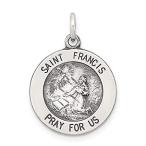 Ryan Jonathan Fine Jewelry Sterling Silver Antiqued Saint Francis Medal Pen