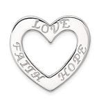 Ryan Jonathan Fine Jewelry Sterling Silver Faith, Hope, and Love Heart Pend