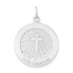 Ryan Jonathan Fine Jewelry Sterling Silver Brushed Confirmation Medal Penda