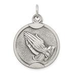 Ryan Jonathan Fine Jewelry Sterling Silver Antiqued Praying Hands Medal Pen