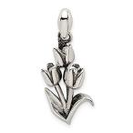 Ryan Jonathan Fine Jewelry Sterling Silver Antiqued Tulip Pendant