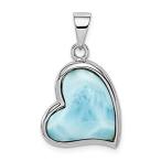 Ryan Jonathan Fine Jewelry Sterling Silver Larimar Heart Pendant