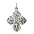 Ryan Jonathan Fine Jewelry Sterling Silver Antiqued Reversible 4-Way Medal