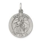 Ryan Jonathan Fine Jewelry Sterling Silver Antiqued Saint Gerard Medal Pend