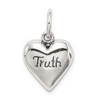 Ryan Jonathan Fine Jewelry Sterling Silver Antiqued Truth Heart Pendant