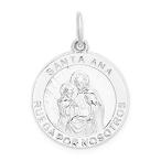 Ryan Jonathan Fine Jewelry Sterling Silver Spanish Saint Anne Medal Pendant