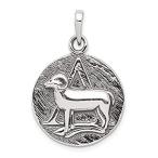 Ryan Jonathan Fine Jewelry Sterling Silver Antique Finish Aries Horoscope P