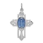 Ryan Jonathan Fine Jewelry Sterling Silver Miraculous Medal Cross Pendant