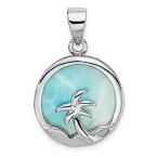 Ryan Jonathan Fine Jewelry Sterling Silver Larimar with Palm Tree Pendant