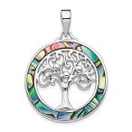 Ryan Jonathan Fine Jewelry Sterling Silver Abalone Circle with Tree of Life
