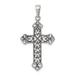 Ryan Jonathan Fine Jewelry Sterling Silver Antiqued Fleur de lis Cross Pend