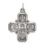 Ryan Jonathan Fine Jewelry Sterling Silver Antiqued Reversible 4-Way Medal
