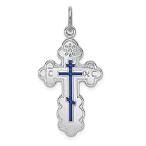 Ryan Jonathan Fine Jewelry Sterling Silver Eastern Orthodox Blue Enamel Cro