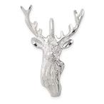 Ryan Jonathan Fine Jewelry Sterling Silver Diamond-Cut Deer Head Pendant