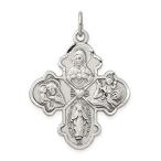 Ryan Jonathan Fine Jewelry Sterling Silver Antiqued 4-Way Medal Pendant