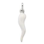 Ryan Jonathan Fine Jewelry Sterling Silver White Enamel Italian Horn Pendan