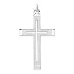 Ryan Jonathan Fine Jewelry Sterling Silver Satin and Designed Cross Pendant