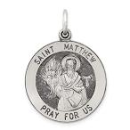 Ryan Jonathan Fine Jewelry Sterling Silver Antiqued Saint Matthew Medal Pen