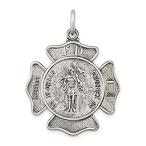 Ryan Jonathan Fine Jewelry Sterling Silver Saint Florian Badge Medal Pendan