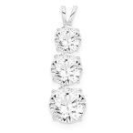 Ryan Jonathan Fine Jewelry Sterling Silver Cubic Zirconia Round Shaped 3 St