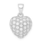 Ryan Jonathan Fine Jewelry Sterling Silver Cubic Zirconia Micro Pave Heart