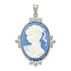 Ryan Jonathan Fine Jewelry Sterling Silver Cubic Zirconia Plastic Cameo Pen